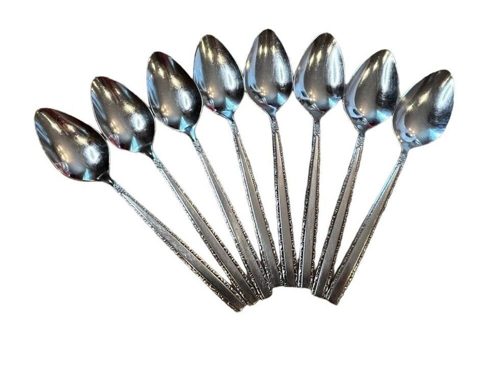 Set 8 Teaspoons ONEIDA Community VIA ROMA Stainless Flatware Silverware MCM